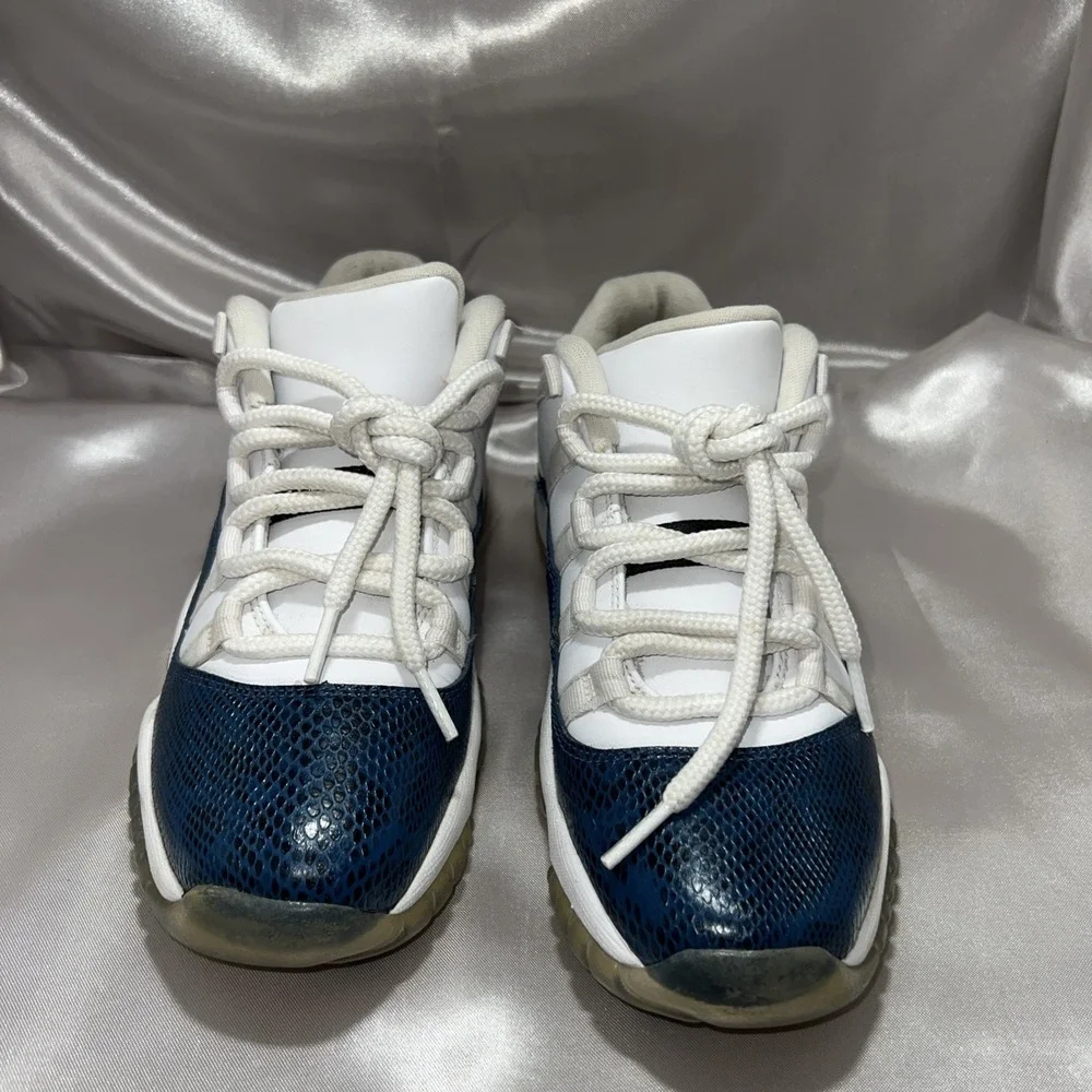 Jordan 11 Retro Low Snakeskin Navy Size 7Y CD6846-102 |‎ Preloved